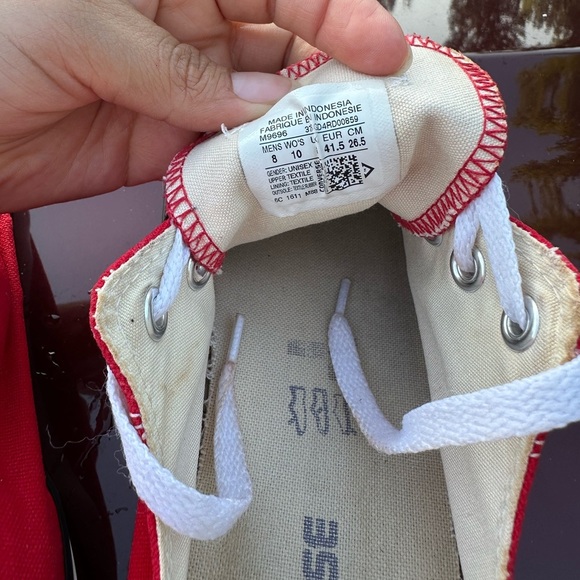 Converse Chuck Taylor All Star Ox Men’s 8 woS 10 Red Top Casual Shoes Sneakers - Picture 4 of 6